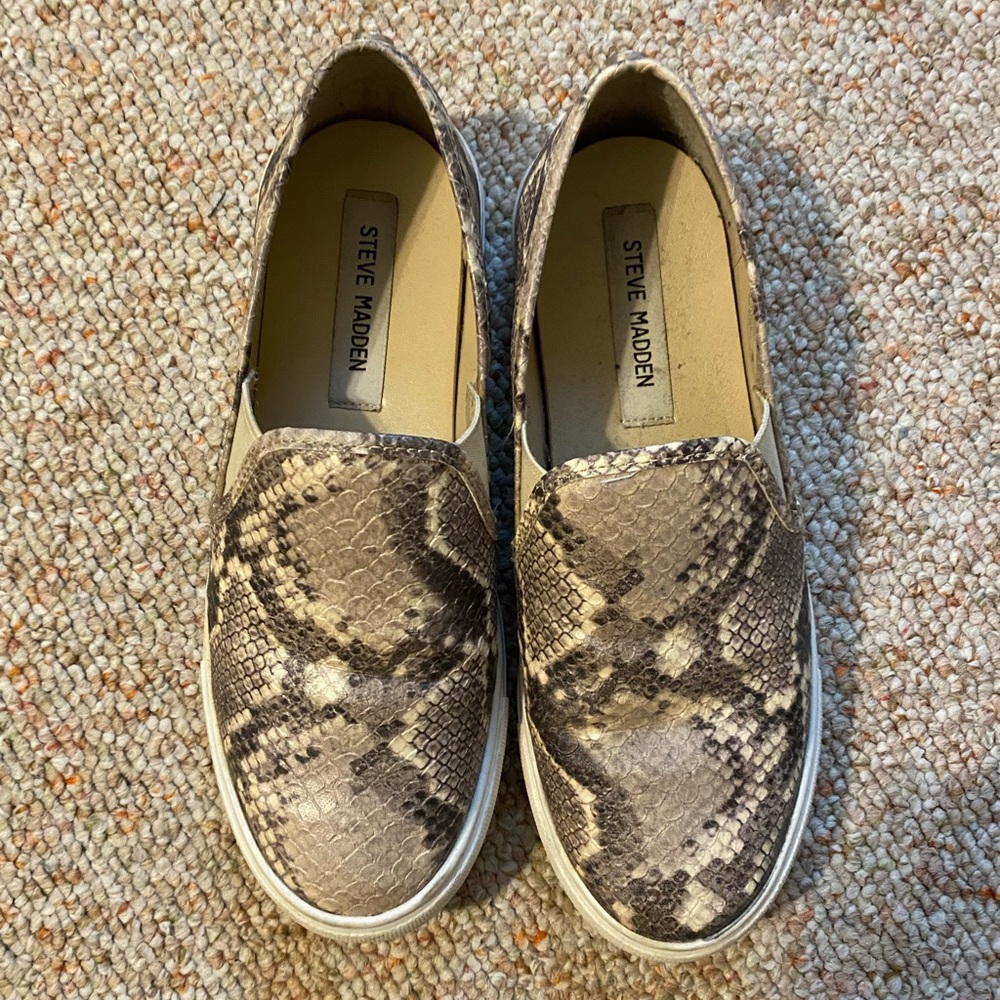 Steve Madden snakeskin slip on sneakers